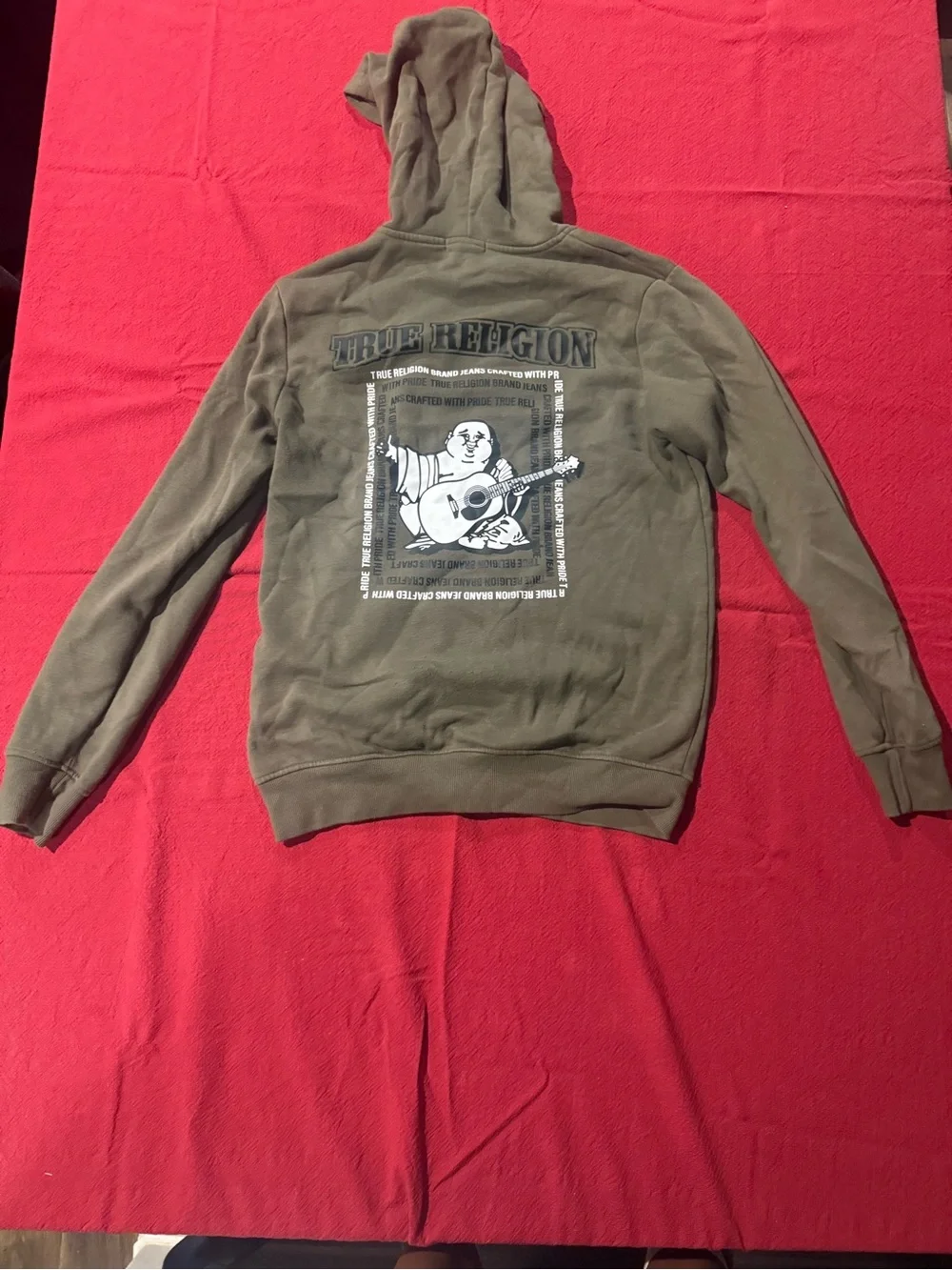 True Religion Olive Green Zip-Up Hoodie